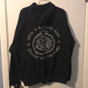 2XL “Upon A Burning Body” band Zip Up Hoodie